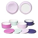 Pandaloo® Porcelain Kids Bowls 4-Pack with Removable Suction Base &amp; Silicone Lid, Non-Toxic Toddler Feeding Bowls, Microwave &amp; Dishwasher Safe, Ceramic Baby Bowls for Babies &amp; Toddlers