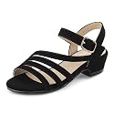 PANDANINJIA Girls Heels Dress Shoes Open Toe