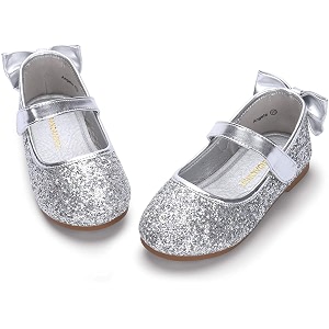 PANDANINJIA Toddler Dress Shoes Flower Girls Ballet