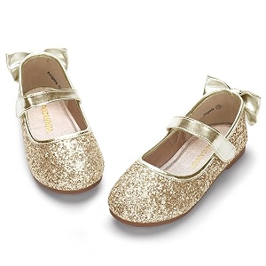 PANDANINJIA Toddler Dress Shoes Flower Girls Ballet