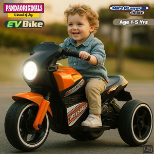pandaoriginals ninja ev with music and lights forward and backward gear built in mp3 player bike battery operated ride on