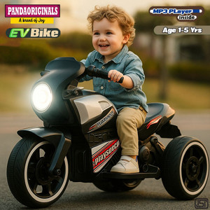 pandaoriginals ninja ev with music and lights forward and backward gear built in mp3 player bike battery operated ride on
