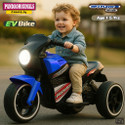 Pandaoriginals Ninja Ev With Music And Lights, Forward and Backward Gear, Built in MP3 player Bike Battery Operated Ride On (Light Blue)