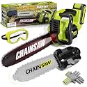 Pandapop Kids Gardening Tools Set, 2 in 1 Toy Chainsaw with Realistic Sound