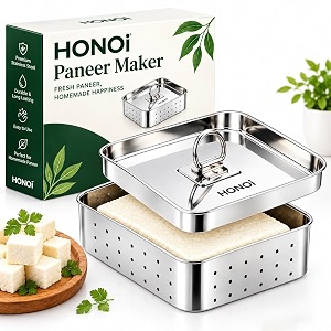 paneer maker steel mould big size paneer press with lid stainless steel tofu press machine and paneer strainer - sprouts maker box stainless steel for low fat paneer square 600ml