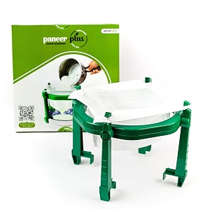 paneerplus yogurt and hung curd maker multi purpose paneer maker strainer with foldable stand and muslin cloth food grade quality - fast drainage innovative kitchen tool