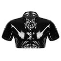 Panegy Men's Liquid Shiny Leather Shirt Jacket Slim Fit Wetlook Party Nightout Club 70s/80s Disco Blouse Tshirt
