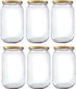 Panels Pack of 6 Glass Grocery Container