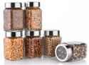 PANELS Pack of 6 Glass Grocery Container