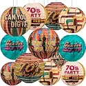 Panelee 12 Pcs 70's Retro Paper Lanterns Party Decorations 8 Inch Hanging Round Paper Party Decorations for Holiday Indoor Outdoor Supplies