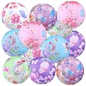 Panelee 12 Pcs Butterfly &amp; Floral Theme Party Decorations Floral Hanging Paper Lanterns 8 Inches Round Flower Paper Lanterns for Summer Tea Party Ceiling Garden Wedding Bridal Decor Supplies