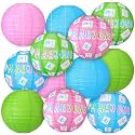 Panelee 12 Pcs Mahjong Party Decorations Mahj Theme Hanging Paper Lanterns
