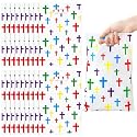 Panelee 50 Pcs Colorful Cross Christian Plastic Goody Bags with Handles