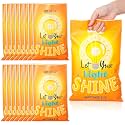 Panelee 50 Pcs Let Your Light Shine Plastic Gift Treat Bags with Handles
