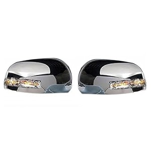 car rear view side mirror chrome cover left and right car side blinking indicator mirror chrome cover set of 2 compatible with ertiga