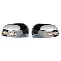 Car Rear View Side Mirror Chrome Cover Left and Right Car Side Blinking Indicator Mirror Chrome Cover Set of 2 Compatible With (SUMO GOLD)