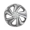 CAR Wheel Cap/Wheel Cover Corona Degine with Rings Sporty Looks for Car Multi Color Universal Model Press Fitting Rims (Set of 4 Pieces) (15 INCH, Corona E Silver)