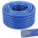 Pangda 1-1/2" x 100 ft Suction Hose for Water Pump Heavy Duty Cold Weather PVC Flexible Suction & Discharge Hose for Water Transfer Industrial Agricultural Extreme Temperature, 90psi Max Pressure