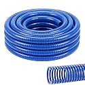 Pangda 1-1/2" x 50 ft Suction Hose Blue Heavy Duty PVC Suction Water Hose