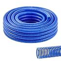 Pangda 1" x 50 ft Suction Hose, Blue Heavy Duty PVC Suction Water Hose