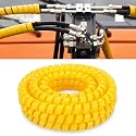 Pangda 12Ft Hydraulic Hose Protector 1 Inch Spiral Hose Wrap Cover Yellow
