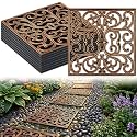 Pangda 16 Pcs Rubber Stepping Stones Outdoor, Copper, Scroll