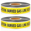 Pangda 2 Rolls 2'' x 1000 Ft Detectable Caution Tape Buried Gas Line Below