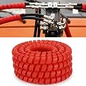 Pangda 25Ft Hydraulic Hose Protector 3/4 Inch Spiral Hose Wrap Sleeve Red