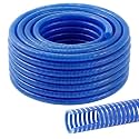Pangda 3/4" x 100 ft Suction Hose, Blue Heavy Duty PVC Suction Water Hose