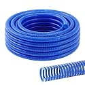 Pangda 3/4" x 50 ft Suction Hose, Blue Heavy Duty PVC Suction Water Hose
