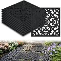 Pangda 8 Pcs Rubber Stepping Stones Outdoor, Black, Cross