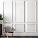 Pangda Peel and Stick Wall Molding Kit, 3D Premade Accent Molding Wainscoting Panel for Interior Wall Moulding Decor, Ready to Assemble Wainscoting Accent Panel (3 Set,54 x 24 in)