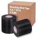 Pangda Wrestling Mat Tape 3/4 Inch for Exercise, 4'', Black, 2 Rolls