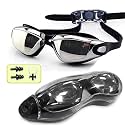 Swimming Goggles UV Protection Anti-Fog for Men Women Kids with solid Protection Case - Swim Glasses Assured No Leaking with Adjustable Strap (Swimming goggles - Silver)