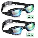 Swimming Goggles UV Protection Anti-Fog for Men Women Kids with solid Protection Case - Swim Glasses Assured No Leaking with Adjustable Strap (Swimming goggles - Pack of 2 (Blue))