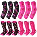 Panitay 12 Pairs Socks Breast Cancer Awareness Sleeves Pink Ribbon for Men Women Football Basketball Accessories (Football)