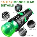 Pankoo 16X52 Monocular Telescope, 2026 High Power Prism Compact Monoculars for Adults Kids, HD Monocular Scope for Bird Watching Hiking Concert Travelling