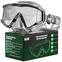 Pano 3 Scuba Diving Mask, Tempered Glass Snorkel Mask Three-Window Scuba Mask No-Leak Dive Mask Silicone Skirt Diving Mask for Snorkeling and Scuba Use
