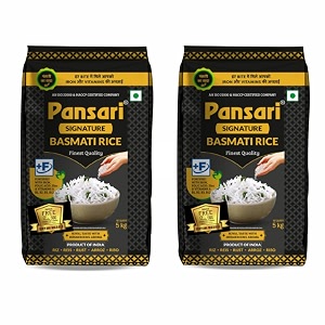 pansari signature basmati rice with great taste and pure aroma  long grain naturally aged2-years with fortified  basmati ricebiryani ricepulao rice - pack of 2 x 5kg - 10 kg