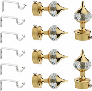 Panthera Gold Rod Rail Bracket Curtain Knobs