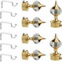 Panthera Gold Rod Rail Bracket Curtain Knobs