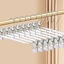 Pants Hangers with Clips Skirt Hangers 12 Inch 20 Pack, White