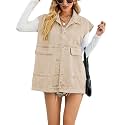 PAODIKUAI Women39s Oversized Denim Vest - Sleeveless
