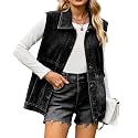 PAODIKUAI Women39s Oversized Denim Vest - Sleeveless
