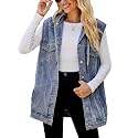 PAODIKUAI Women39s Oversized Denim Vest - Sleeveless