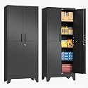 PAOFIN 71" Tall Metal Storage Cabinet with Lock and Adjustable Shelves