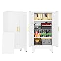 PAOFIN Metal Storage Cabinet with 2 Doors and 3 Adjustable Shelves, Metal Garage Storage Cabinets, File Cabinet,Steel Tool Cabinets for Home,Office,Garage,School,Warehouse (White)