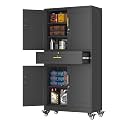 PAOFIN Metal Tall Storage Cabinet with Drawer, Garage Storage Cabinet