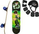 Papa Bear Ben 10 Skateboard with Safety Kit Combo for Kids Boys Girls Teens Beginners 23 inch x 6 inch Skateboard