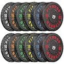 Papababe 20-650lbs Bumper Plates 2 Weight Plates Barbell Weightlifting